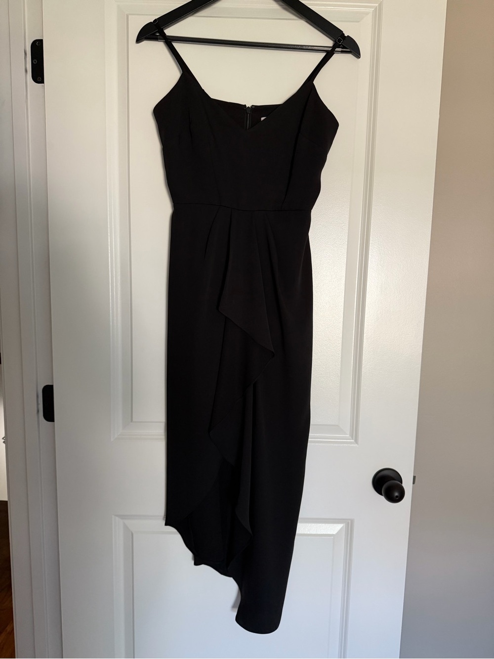 Gianni Bini Black Asymmetrical Spaghetti Strap Dress